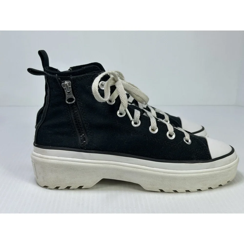 CONVERSE Big Kids Chuck Taylor All Star Lugged Lift Black Zipper A03011C SZ 5
